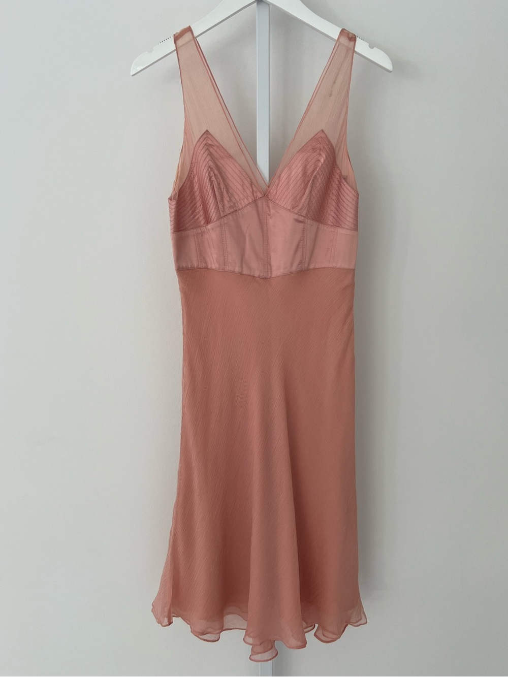 CATHERINE MALANDRINO DUSTY PINK SILK DRESS SIZE US 6